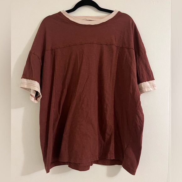aerie Tops - Aerie Burgundy Short Sleeve Tee